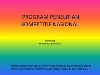 program penelitian kompetitif nasional