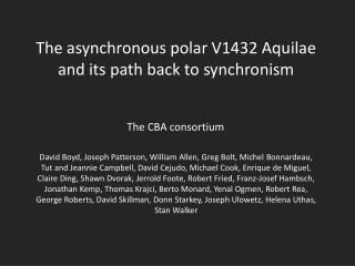 The asynchronous polar V1432 Aquilae and its path back to synchronism
