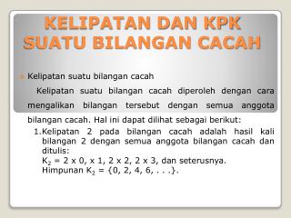 kelipatan dan kpk suatu bilangan cacah