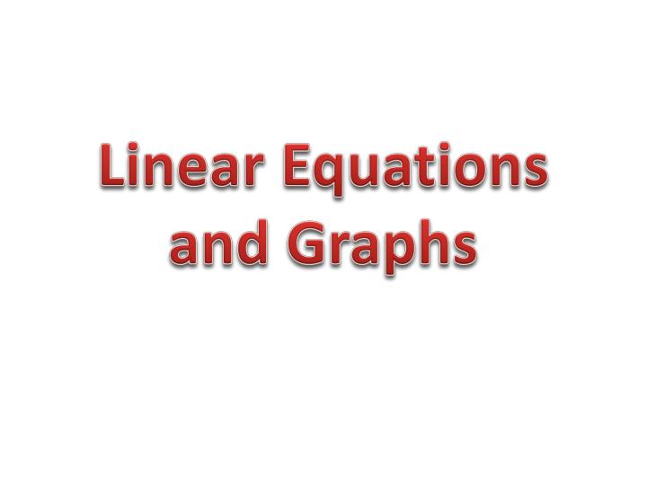 linear equations and graphs