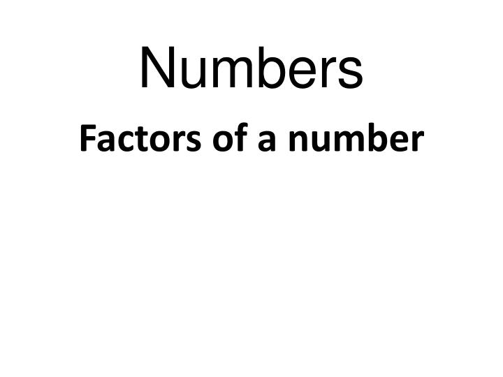 numbers