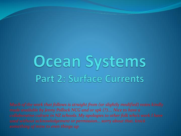 ocean systems part 2 surface currents