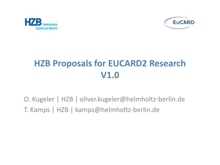 hzb proposals for eucard2 research v1 0