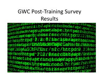 GWC Post-Training Survey Results