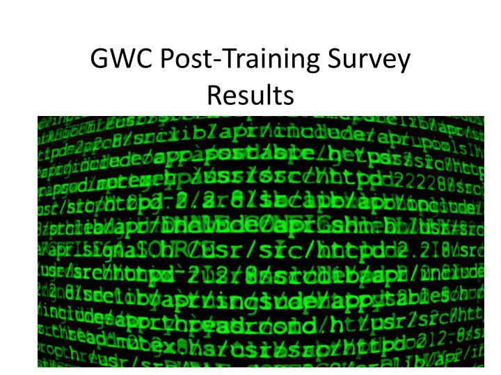 gwc post training survey results