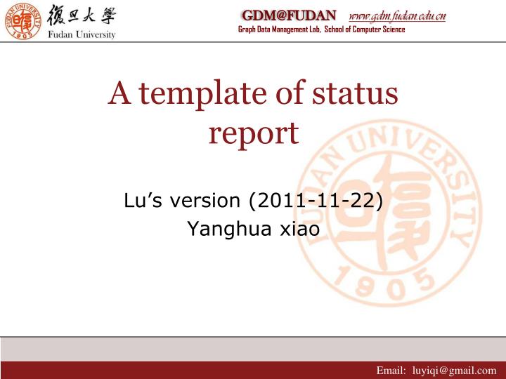 a template of status report