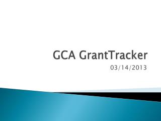 GCA GrantTracker