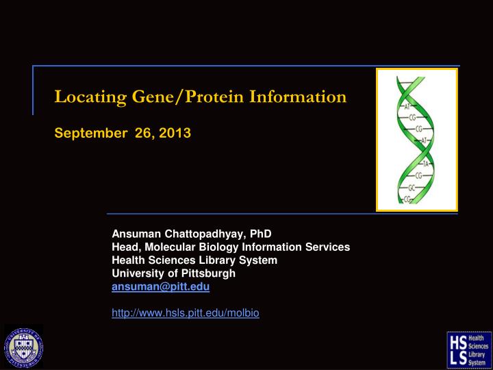 locating gene protein information september 26 2013