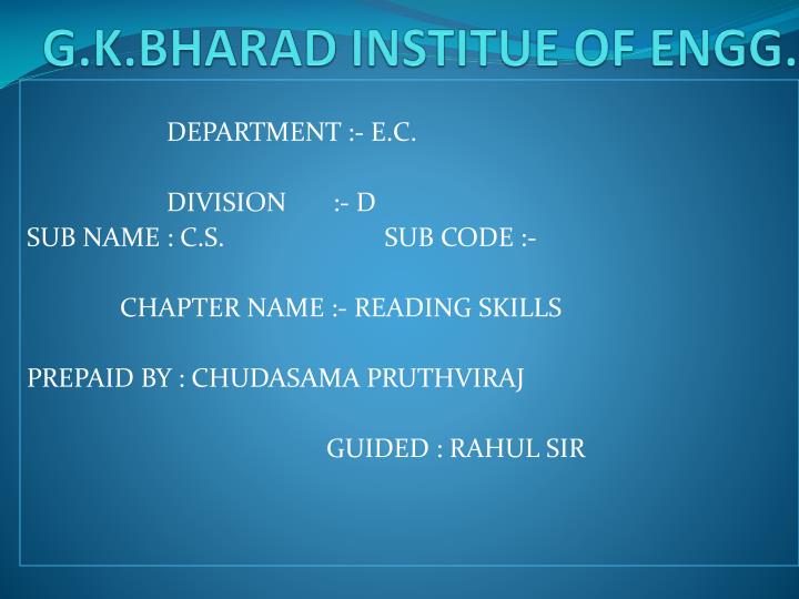 g k bharad institue of engg