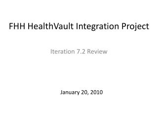 FHH HealthVault Integration Project