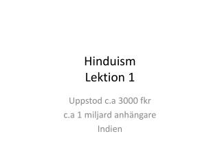 Hinduism Lektion 1