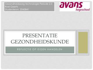 presentatie gezondheidskunde
