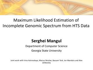 Serghei Mangul Department of Computer Science Georgia State University