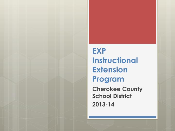 exp instructional extension program