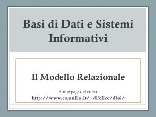 basi di dati e sistemi informativi