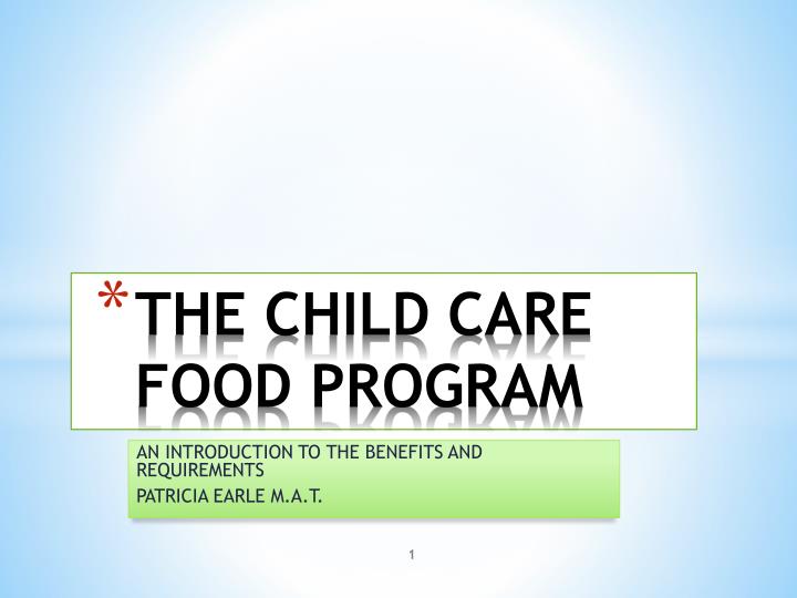 the child care food program
