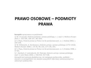 prawo osobowe podmioty prawa