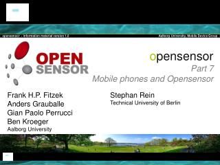o pensensor Part 7 Mobile phones and Opensensor