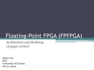 Floating-Point FPGA (FPFPGA)
