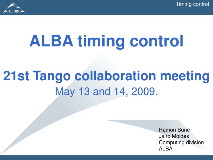 alba timing control