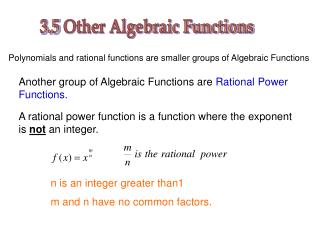 3.5 Other Algebraic Functions