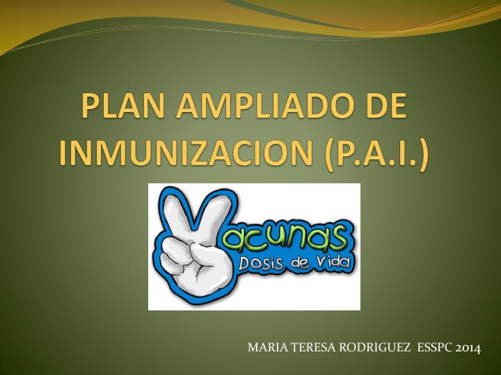 plan ampliado de inmunizacion p a i