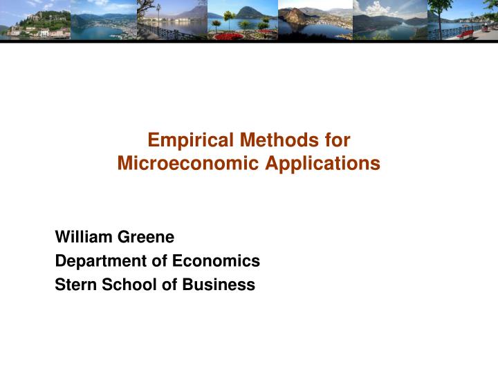 empirical methods for microeconomic applications