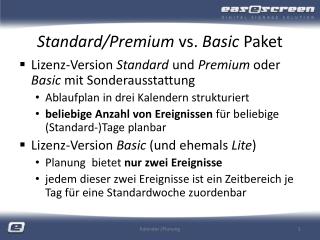 standard premium vs basic paket