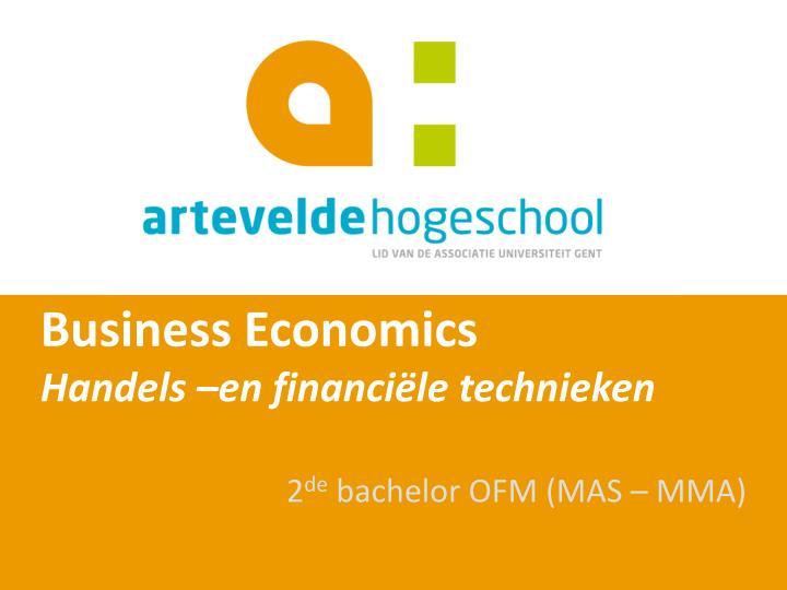 business economics handels en financi le technieken