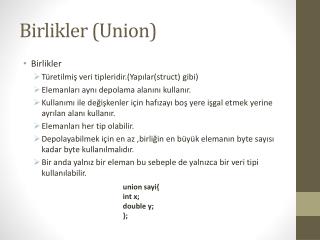 birlikler union