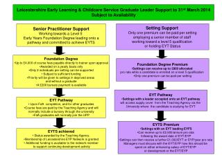 Senior Practitioner Support Working towards a Level 5