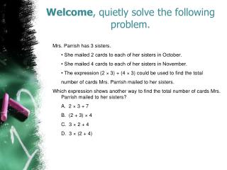 Welcome , quietly solve the following problem.