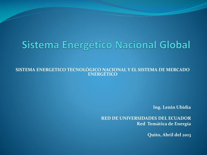 sistema energ tico nacional global