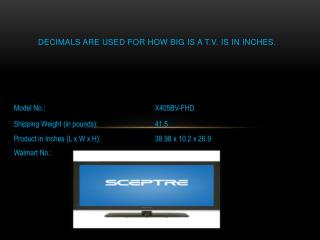 decimals are used for how big is a t v is in inches