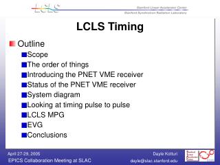 LCLS Timing