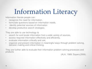 Information Literacy