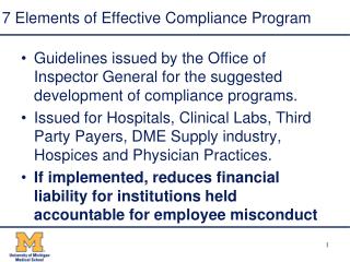 7 Elements of Effective Compliance Program