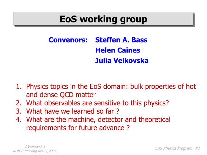 eos working group