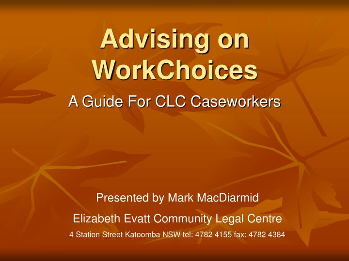 advising on workchoices