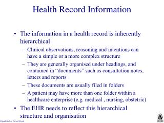 Health Record Information