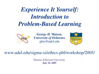 Experience It Yourself: Introduction to Problem-Based Learning