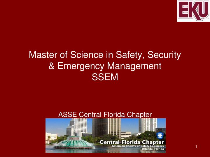 master of science in safety security emergency management ssem
