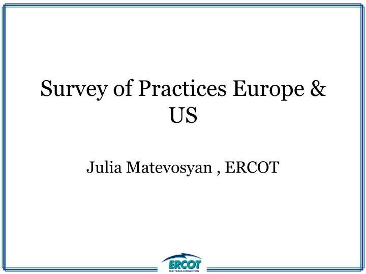 survey of practices europe us
