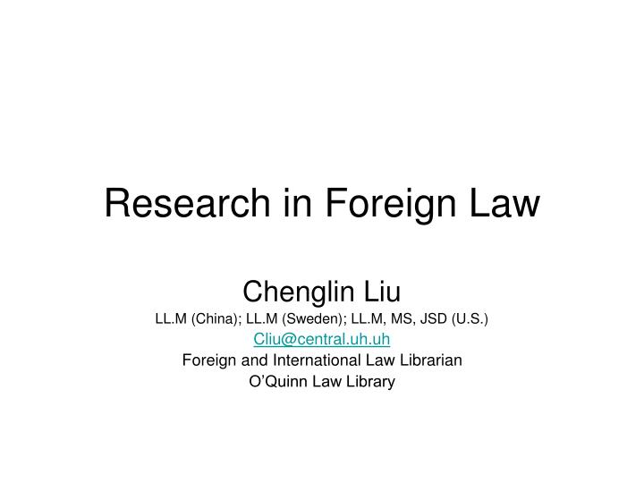 research in foreign law