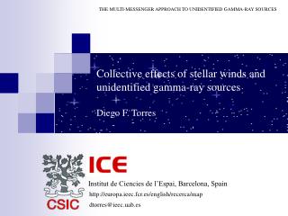 Collective effects of stellar winds and unidentified gamma-ray sources Diego F. Torres