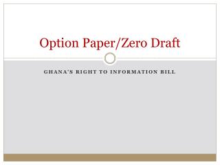Option Paper/Zero Draft