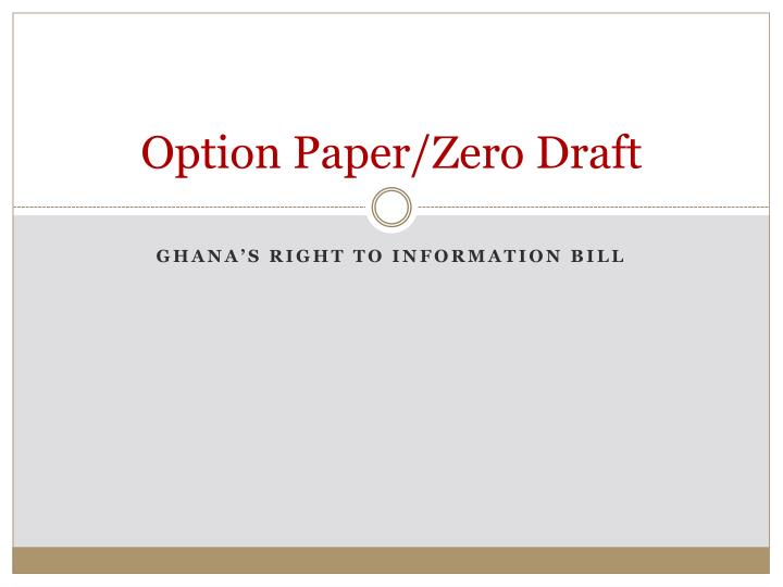 option paper zero draft