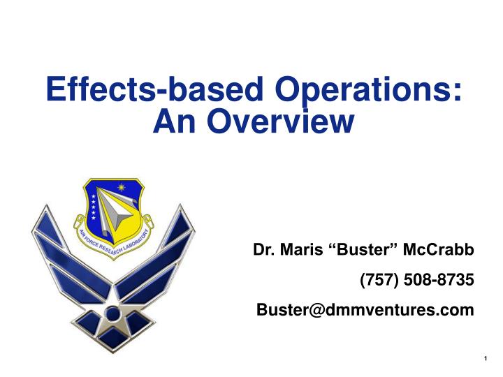 effects based operations an overview