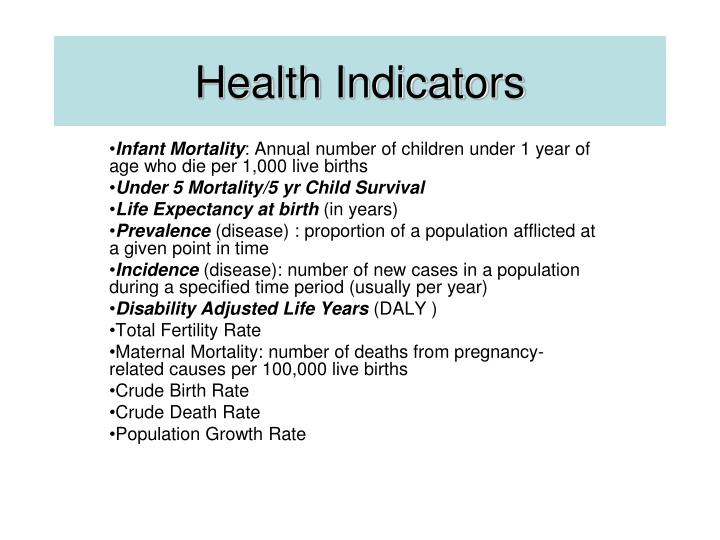 health indicators