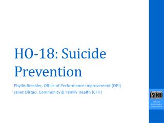 HO-18: Suicide Prevention